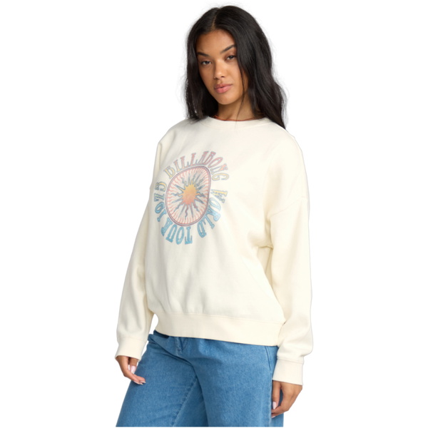 2025 Billabong Womens Echo Sweatshirt 24B463504 - Salt Crystal